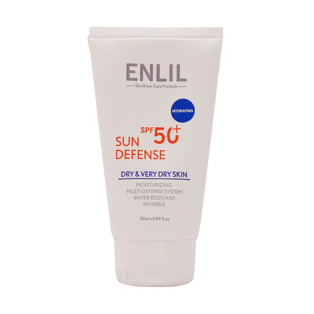 Enlil-Sun-Defense-SPF50-Cream-For-Dry-Skin-50-Ml.jpg.webp کرم ضد آفتاب سان دیفنس SPF50 پوست خشک انلیل 50 میلی لیتر