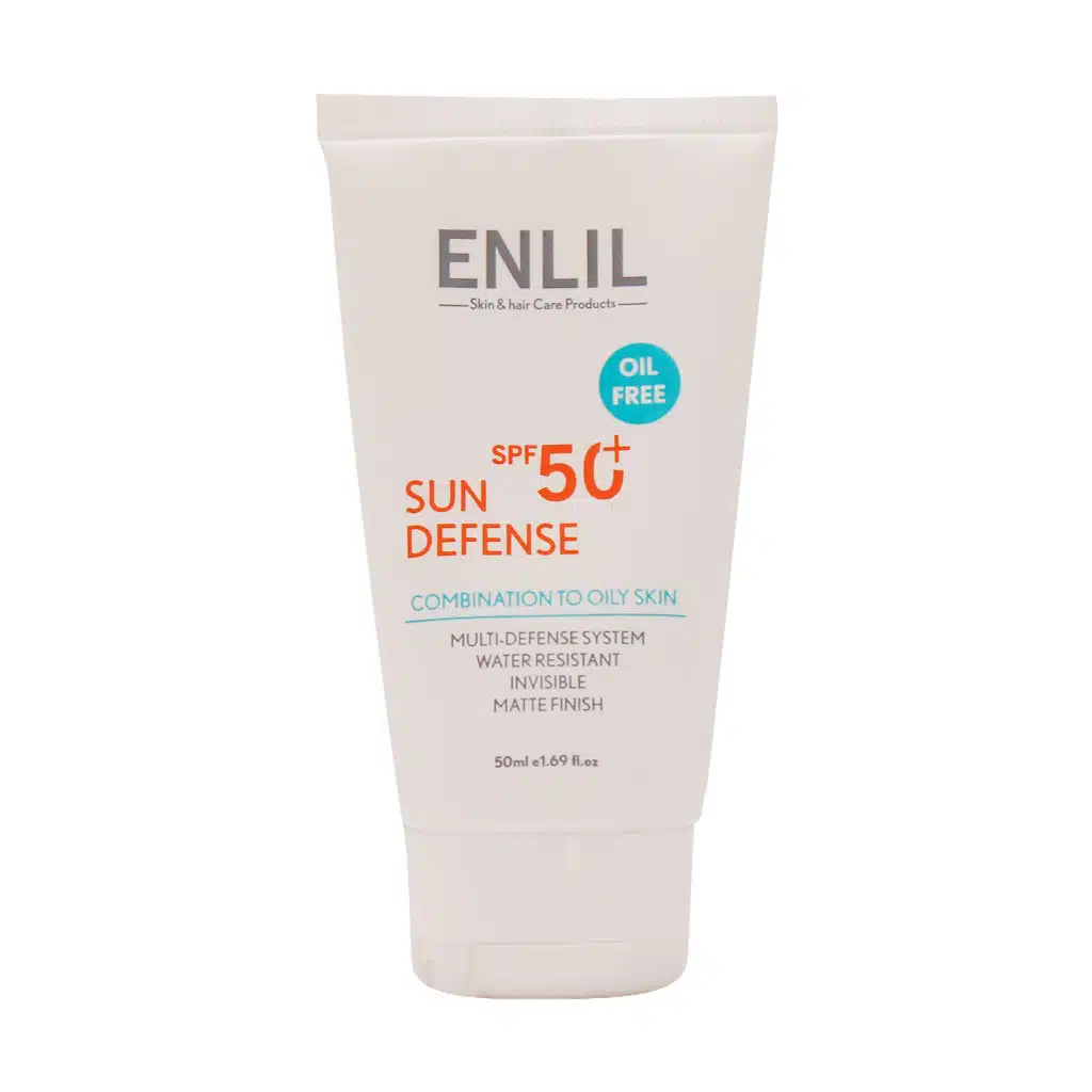 Enlil-Sun-Defense-SPF50-Cream-For-Oily-Skin-50-ml.jpg.webp کرم ضد آفتاب سان دیفنس SPF50 پوست چرب انلیل 50 میلی لیتر