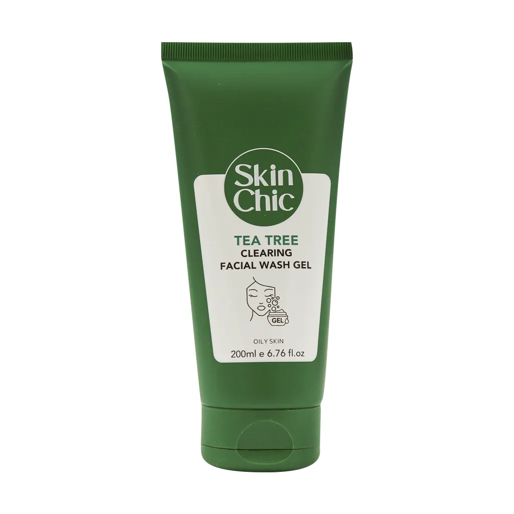 Skin Chic Tea Tree Clearing Facial Wash Gel 200 ml قیمت ژل شستشوی صورت روغن درخت چای اسکین شیک