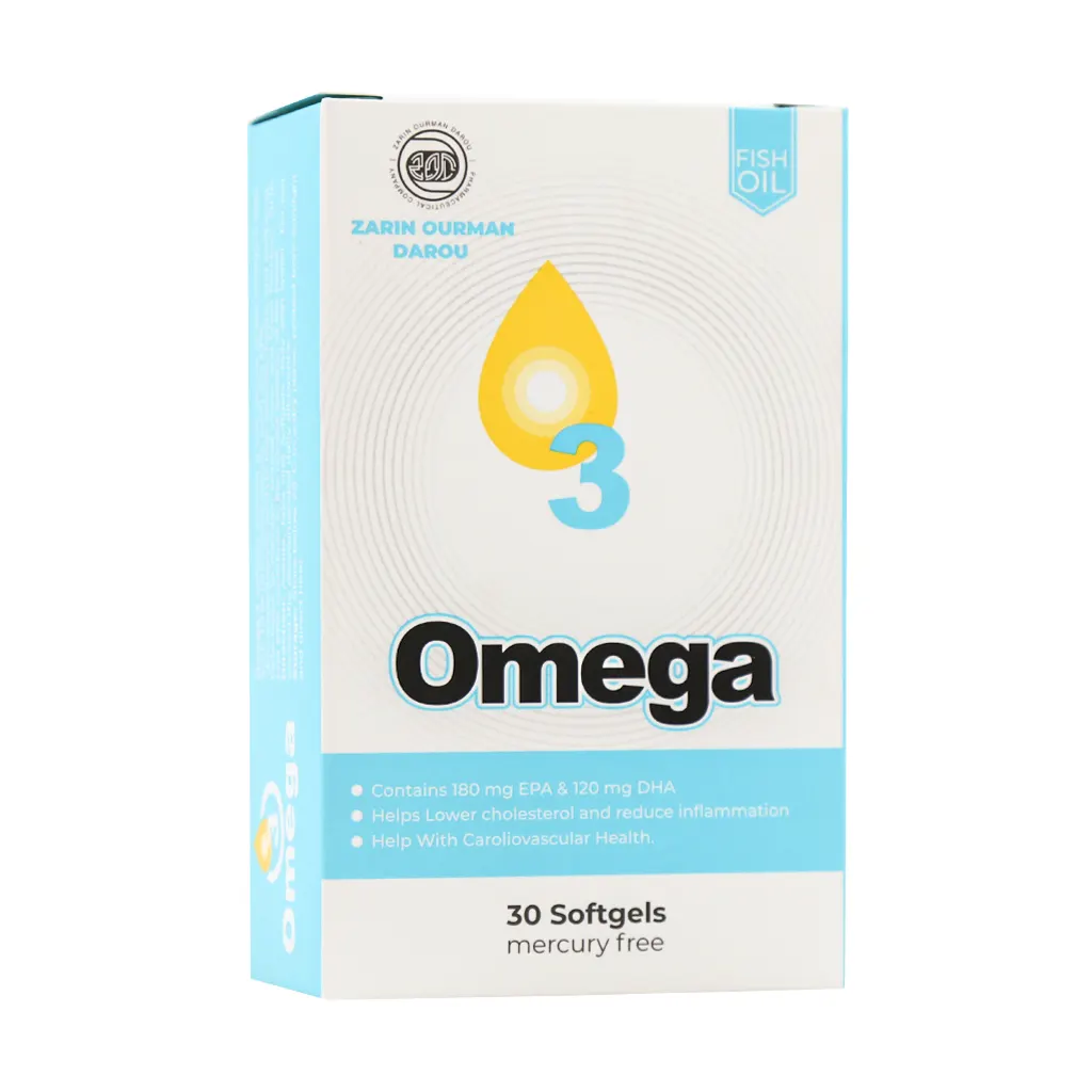 Zarin Ourman Darou Omega3 1000 Mg 30 Caps قیمت کپسول امگا 3 1000 میلی گرم زرین اورمان دارو