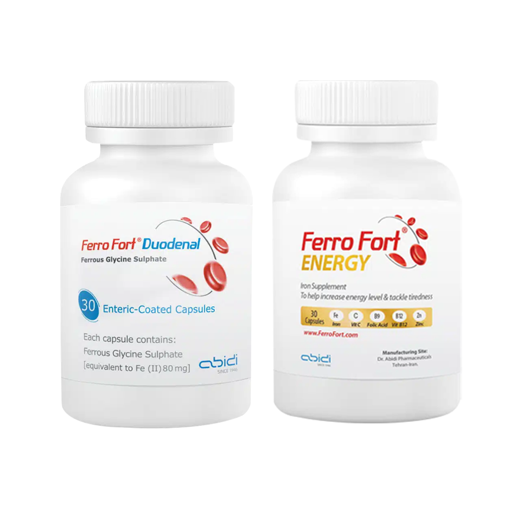 pack Ferofort Energy and Ferofort Duodenal پک دو عددی فروفورت انرژی و فروفورت دئودنال عبیدی