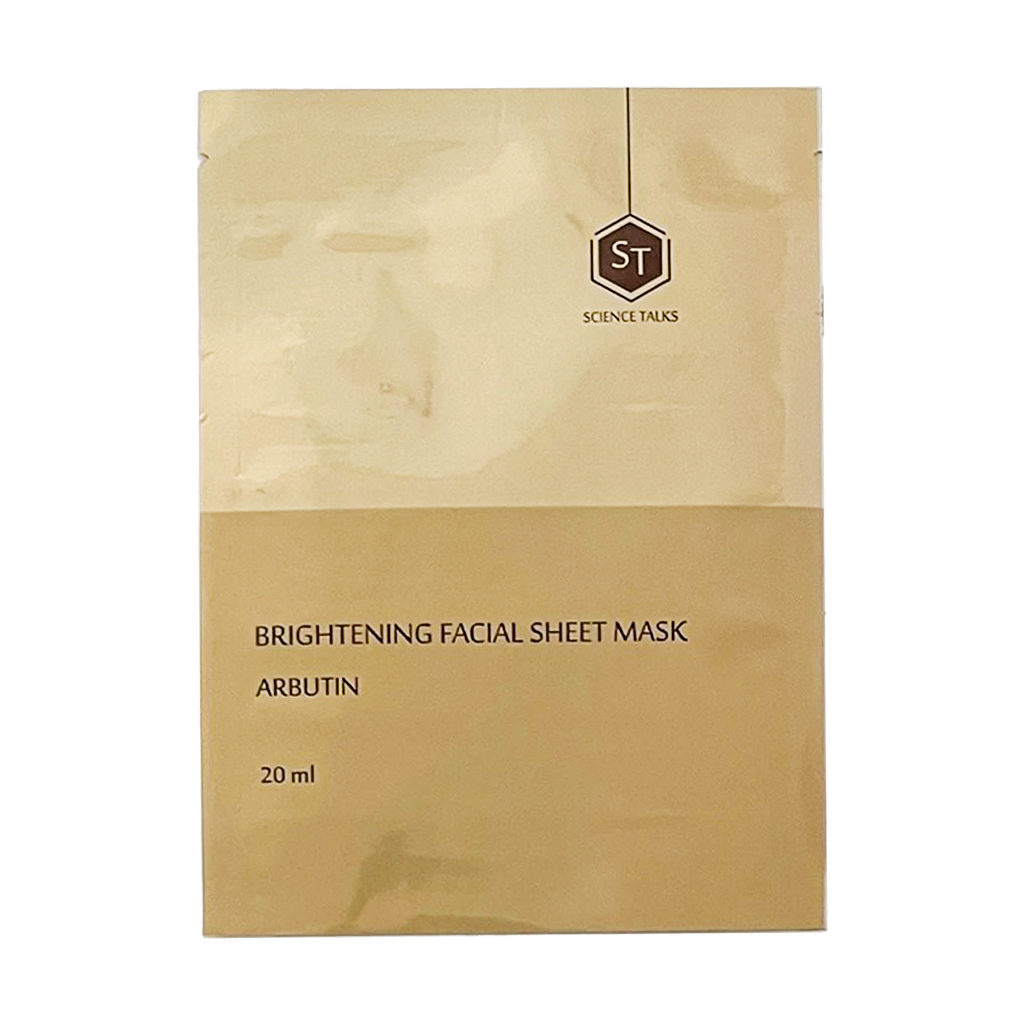 Science Talks Arbutin Brightening Facial Sheet Mask 20 ml قیمت ماسک ورقه ای روشن کننده ساینس تاکس