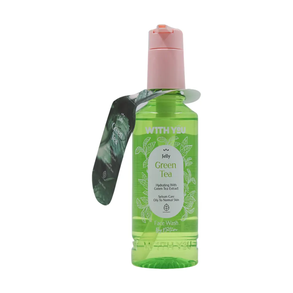 With You Green Tea Face Wash Oily Skin 200 ml قیمت ژل شستشو صورت پوست چرب تا نرمال ویت یو