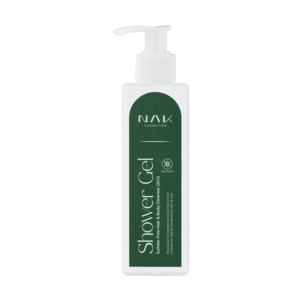 Nak Shower Gel For Oily Hair And Skin 250 ml قیمت شاور ژل فاقد سولفات پوست و موی چرب ناک