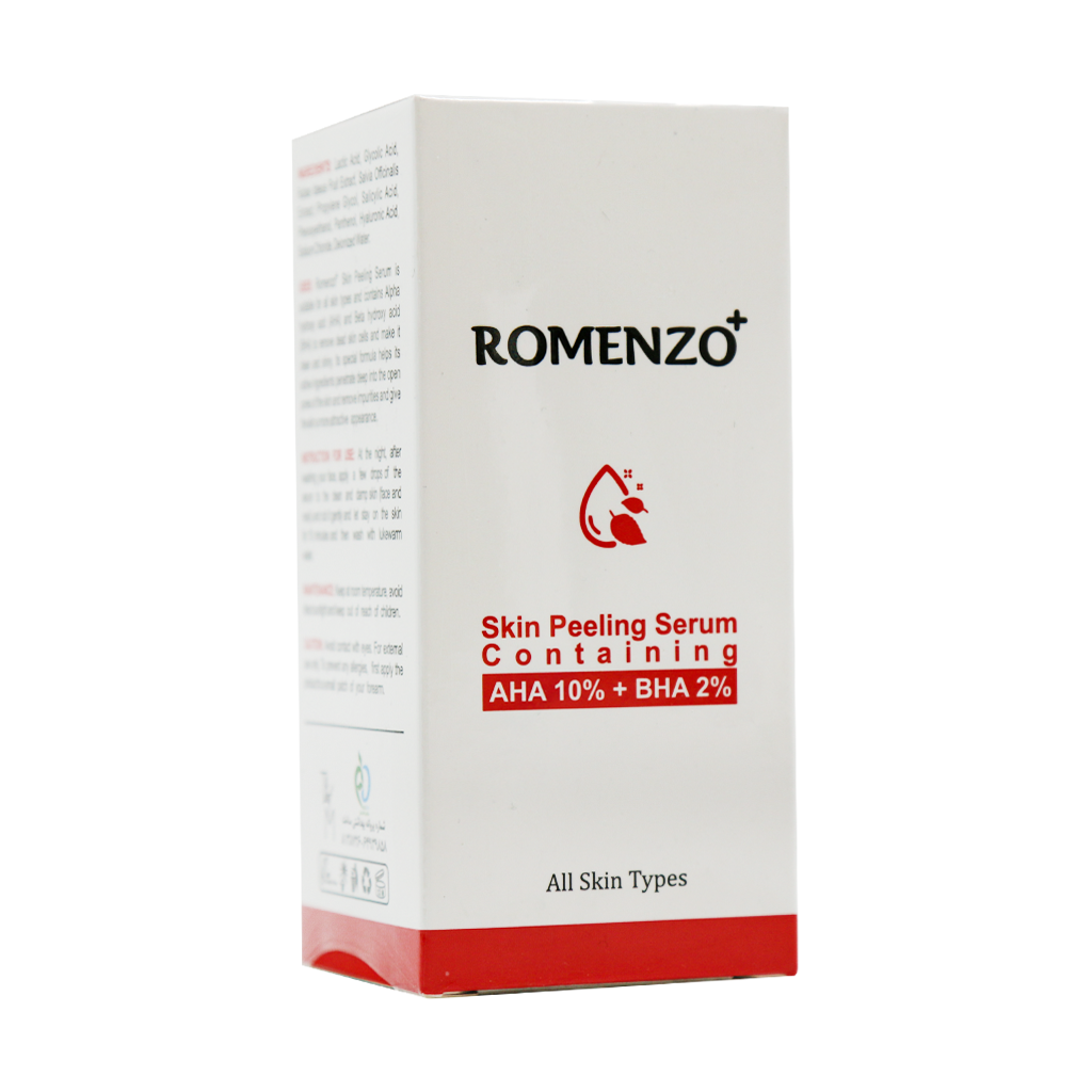 Romenzo AHA 10% And BHA 2% Skin Peeling Serum 30 ml قیمت سرم لایه بردار BHA 2% و AHA 10% رومنزو
