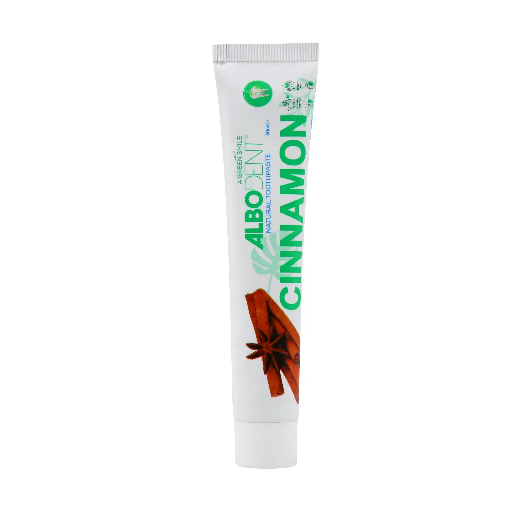 Albodent Green Smile Toothpaste With Cinnamon Flavor قیمت خمیر دندان گیاهی آلبودنت با طعم دارچین