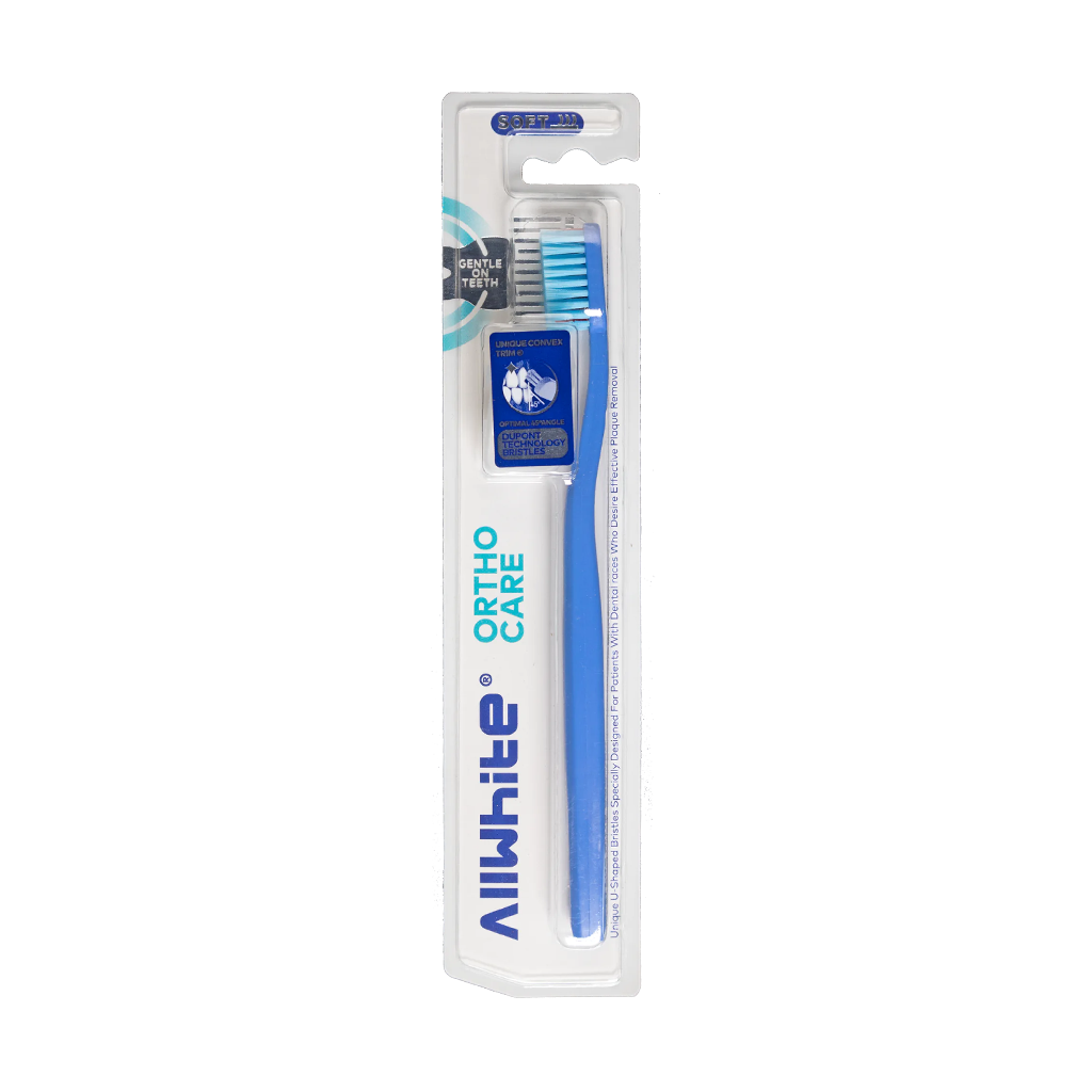 Allwhite Soft Ortho Care Toothbrush Blue قیمت مسواک ارتوکر آل وایت با برس نرم