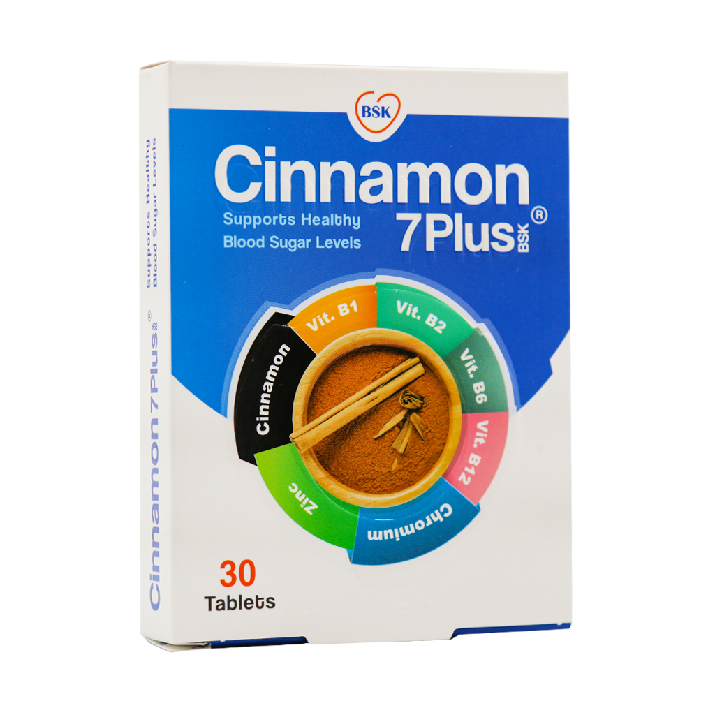 BSK Cinnamon 7 Plus 30 Tablets قیمت قرص سینامون سون پلاس بنیان سلامت کسری