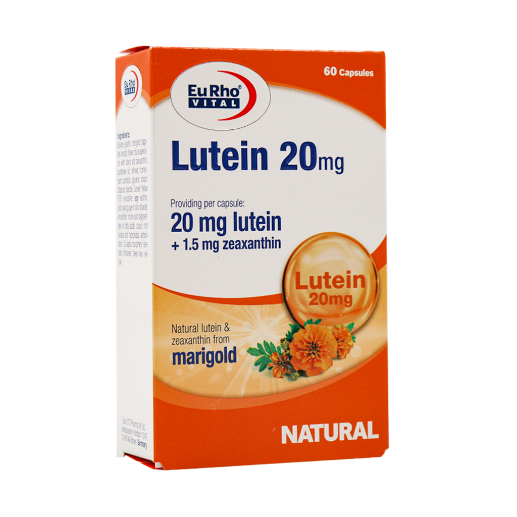 Eurhovital Lutein 20 mg 60 Capsules قیمت لوتئین یوروویتال 20 میلی گرم