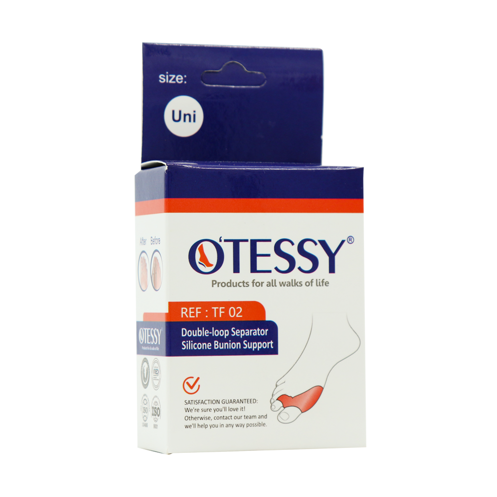 Otessy TF02 Double Loop Seprator Silicone Bunion Support قیمت پد فاصله دهنده دو انگشت با ساپورت شست سیلیکونی اوتسی
