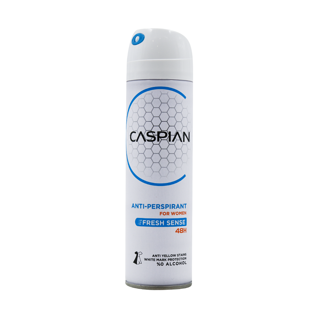 Caspian Fresh Sense Spray For Women 150 قیمت اسپری ضد تعریق زنانه فرش سنس کاسپین
