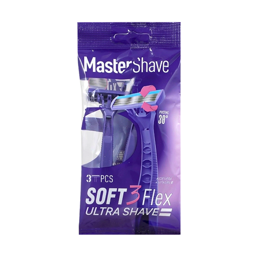 Master Shave Soft 3 Flex Triple Blade 3 Pcs قیمت خودتراش سه لبه سافت 3 فلکس اولترا شیو مستر شیو