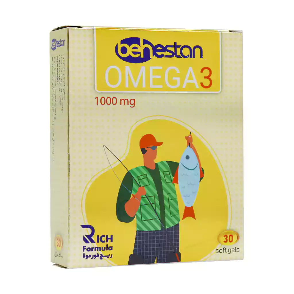 Behestan Omega 3 1000 Mg 30 Softgels قیمت سافت ژل امگا 3 1000 میلی گرم بهستان