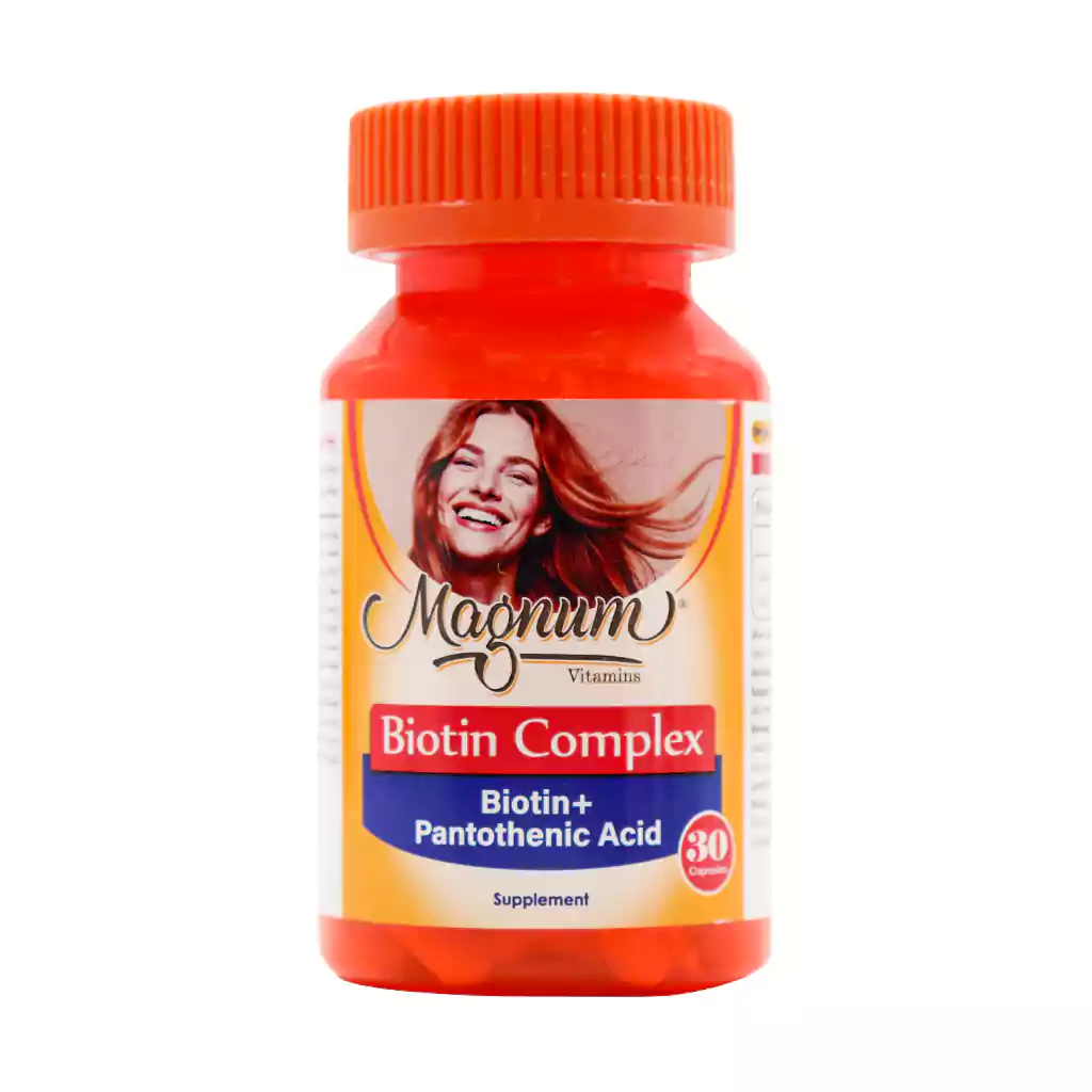 Magnum Vitamins Biotin Complex 30 Capsules قیمت کپسول بیوتین کامپلکس مگنوم ویتامینز
