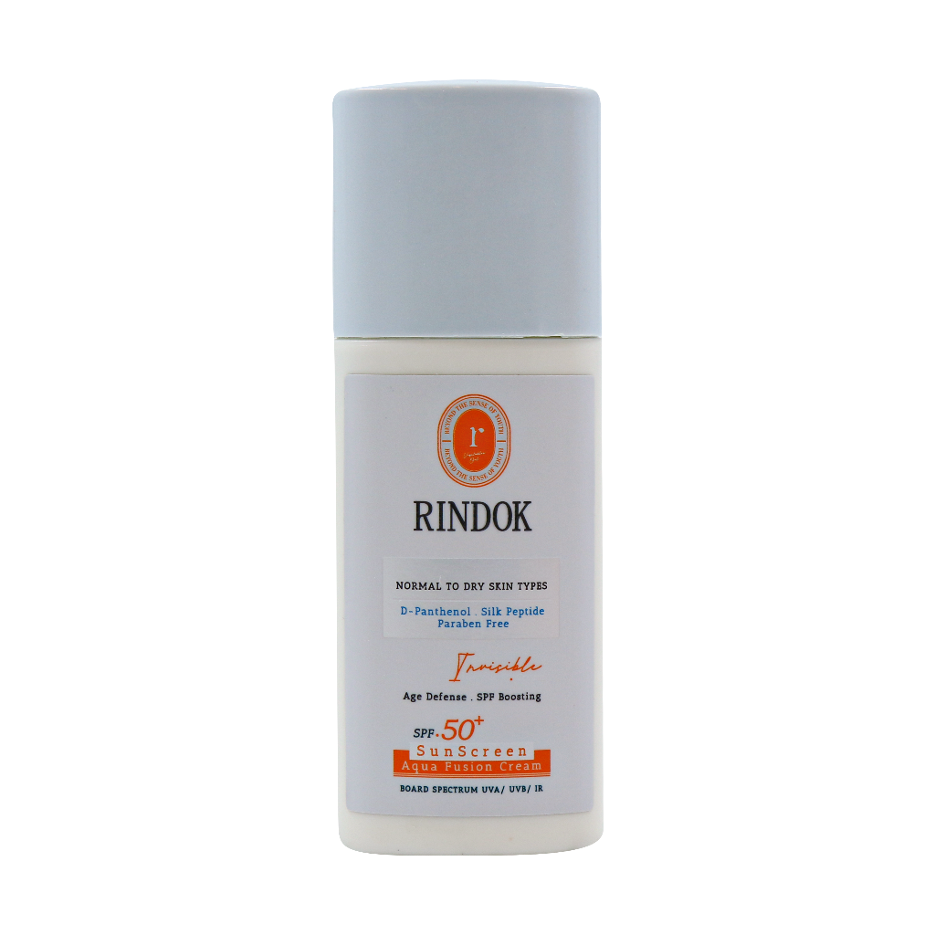 Rindok SPF50 Aqua Fusion Sunscreen cream 50 ml قیمت کرم ضد آفتاب آکوا فیوژن SPF50 پوست خشک ریندوک