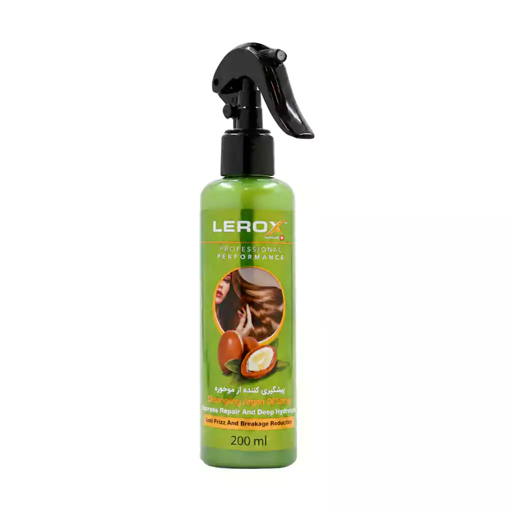 Lerox Detangling Argan Oil Spray 200 ml قیمت اسپری نرم کننده و پیشگیری کننده موخوره لروکس