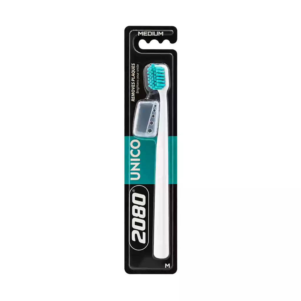 2080 Unico Medium toothbrush white مسواک 2080 مدل Unico با برس متوسط سفید 2080 Unico Medium toothbrush white مسواک 2080 مدل Unico با برس متوسط سفید