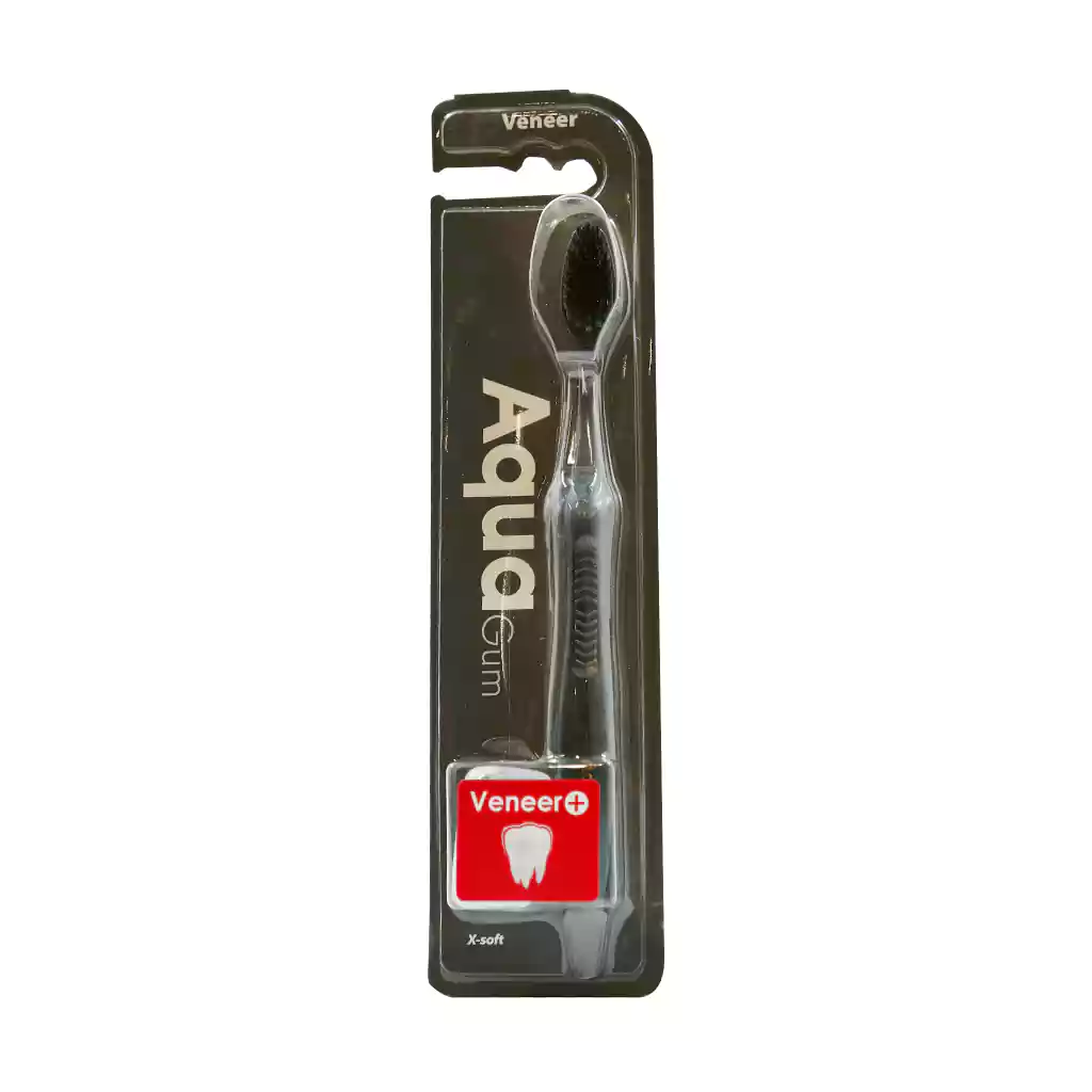 AquaGum X Soft Veneer Toothbrush Black مسواک آگوام مدل ونیر با برس خیلی نرم مشکی AquaGum X Soft Veneer Toothbrush Black مسواک آگوام مدل ونیر با برس خیلی نرم مشکی